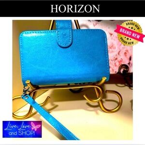 HORIZON Vibrant Aqua Blue Wallet/Wristlet, NWOT